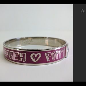 Coach Poppy bangle bracelet pink & silver tone